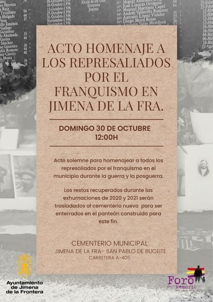 Acto homenaje a los represaliados por el franquismo en Jimena de la Frontera